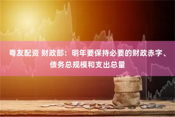 粤友配资 财政部：明年要保持必要的财政赤字、债务总规模和支出总量